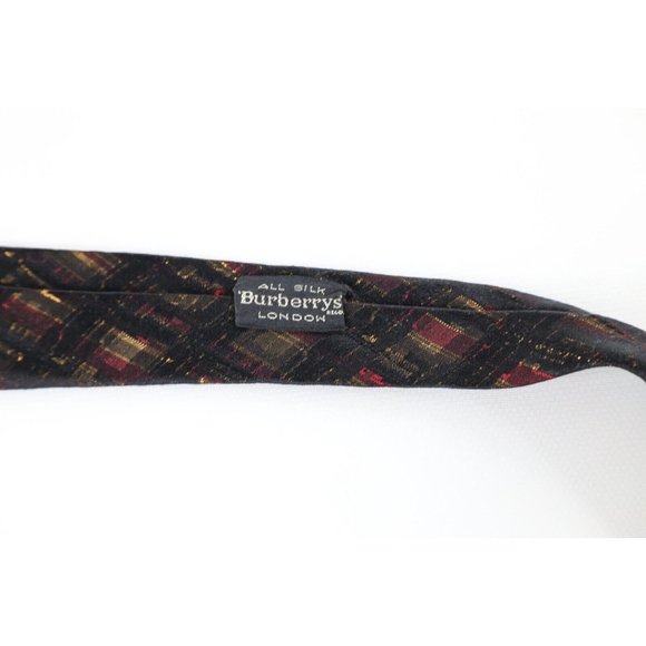 Vintage 60s Burberry Hardy Amies Rainbow Cross Hatch Skinny Silk Neck Dress Tie - Picture 4 of 7